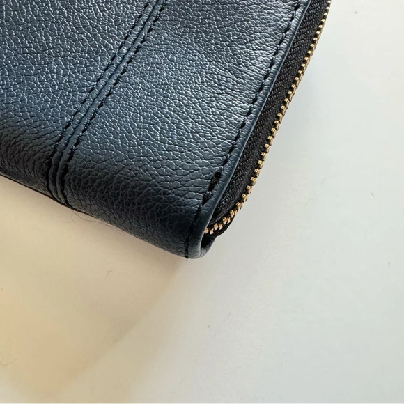 Fossil Jori Blue RFID Zip Leather Clutch Wallet Wristlet - Picture 2 of 12